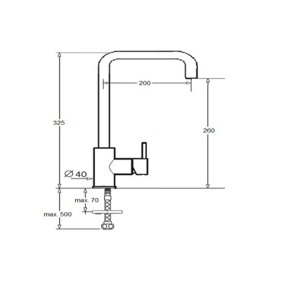 Смеситель кухонный Fabiano FKM 32 SS Inox